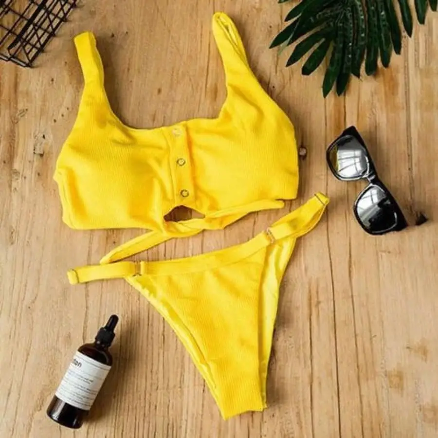 Hand-stitched bikini on the chest