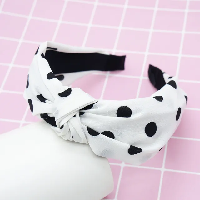 Literary stripe makeup headband White Dots - Shop at LoveMi