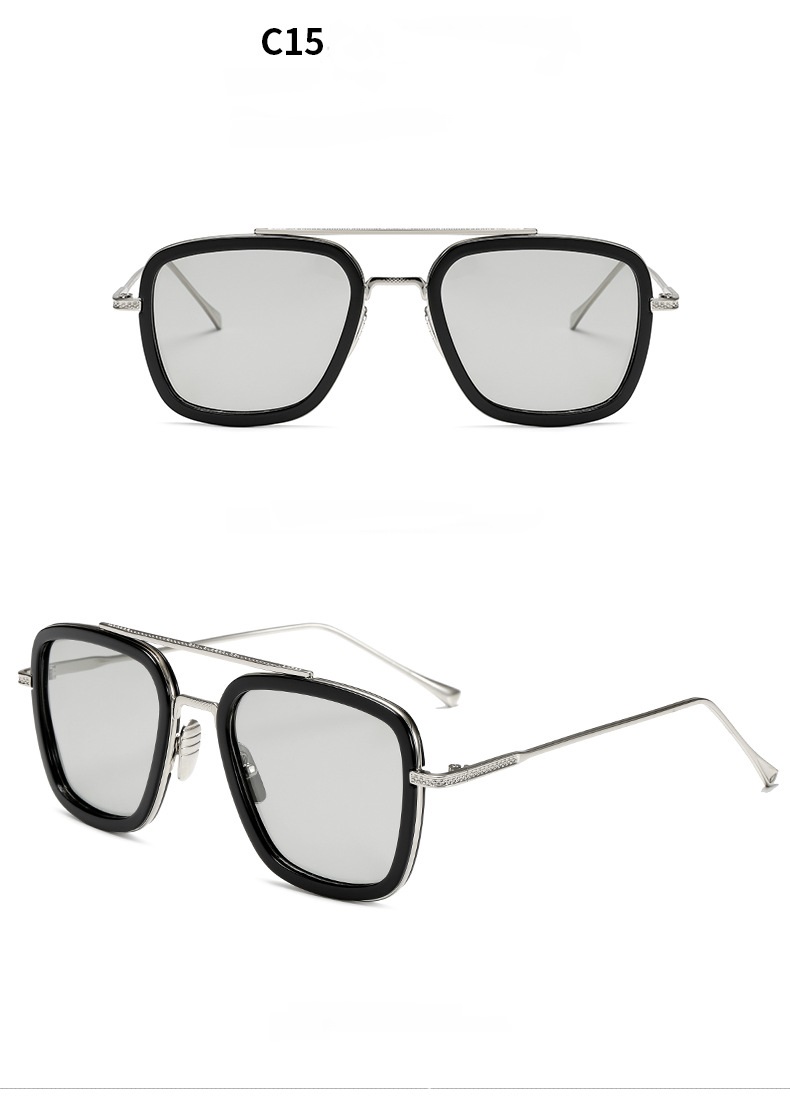 Title 24, New Fashion Sunglasses Men Metal Square Iron Ma...