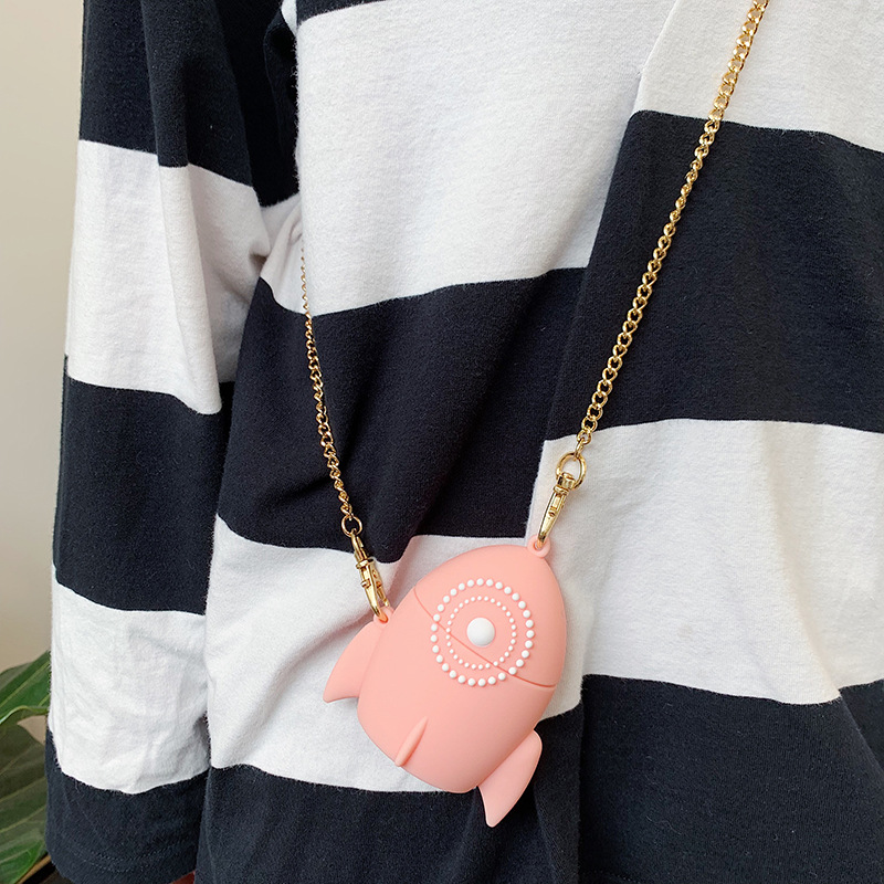 Compatible with Apple, Pink rocket airpods2 protective cover