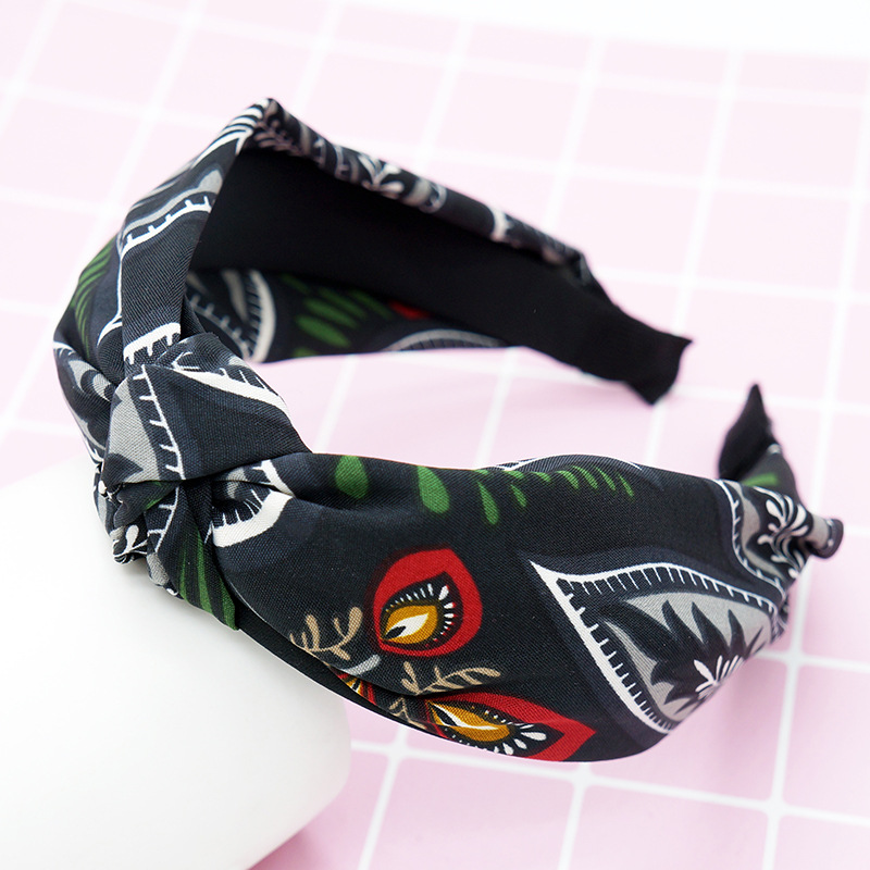 Literary stripe makeup headband Black Vintage Flower - Shop at LoveMi
