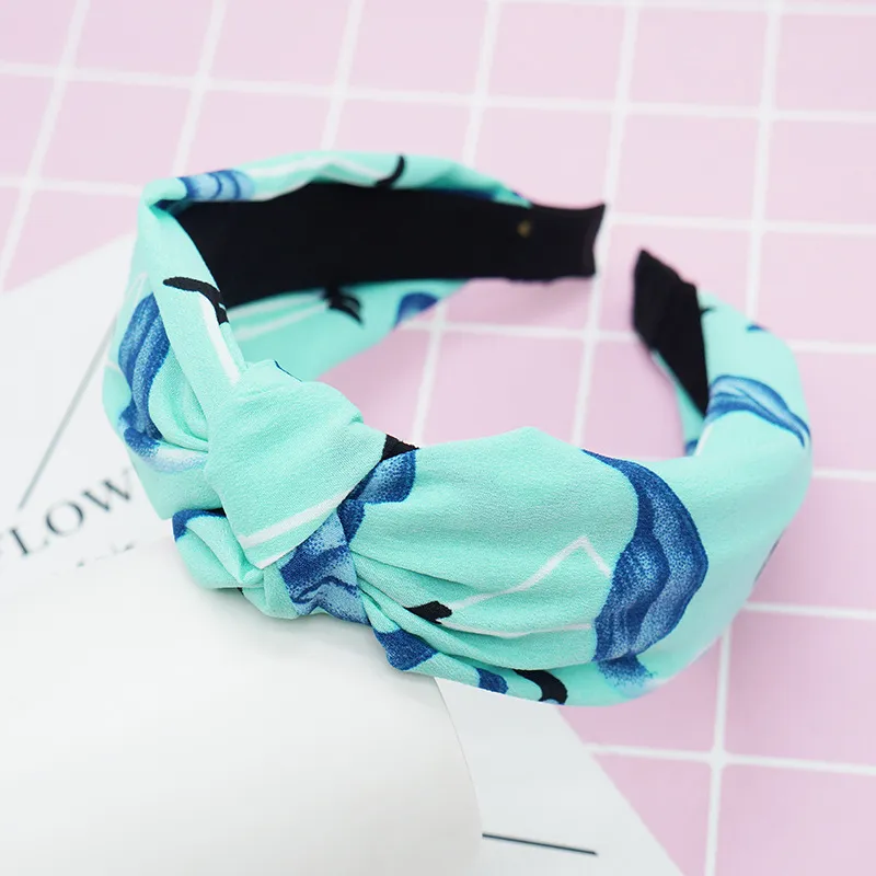 Literary stripe makeup headband - Blue Flamingo
