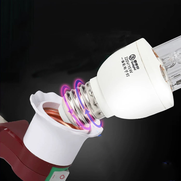 Title 4, UV disinfection lamp sanitizes air and surfaces...