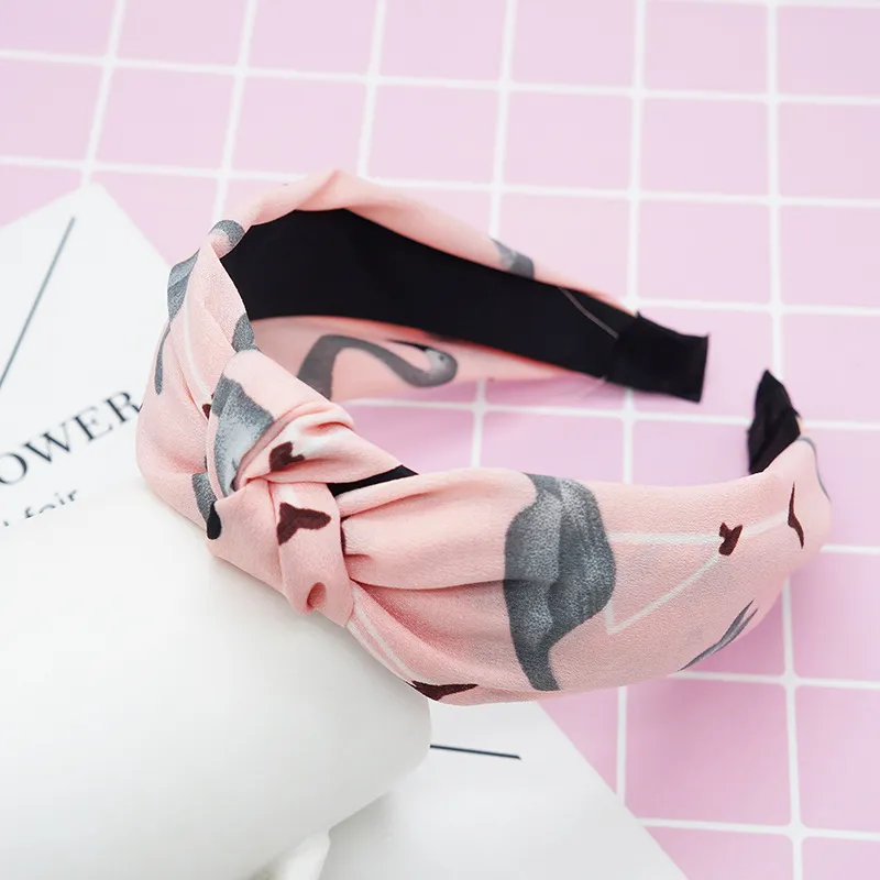 Literary stripe makeup headband - Pink Flamingo