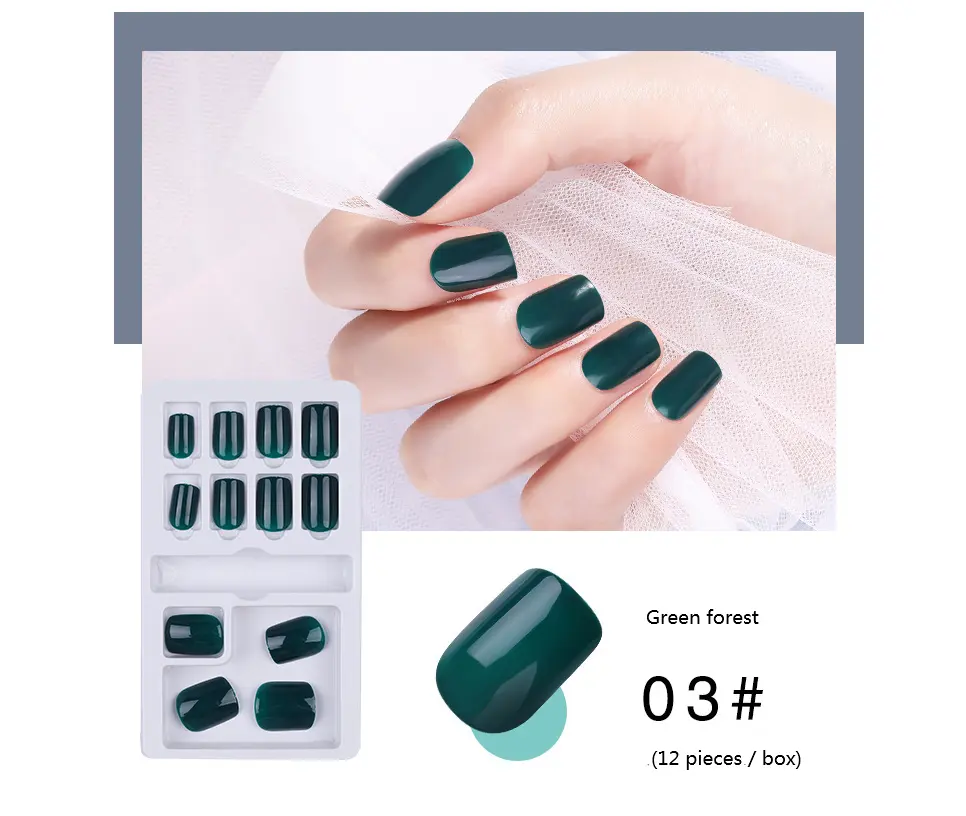Wear nails pure color nail art fake