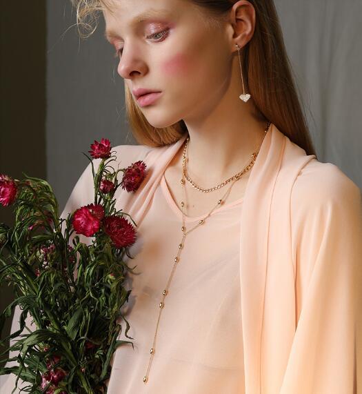 Fashion Copper Bead Chain Multilayer Individual Necklace