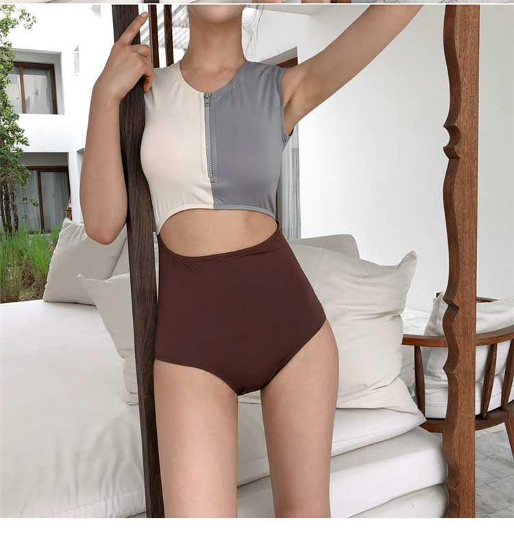 Triangle one-piece swimsuit