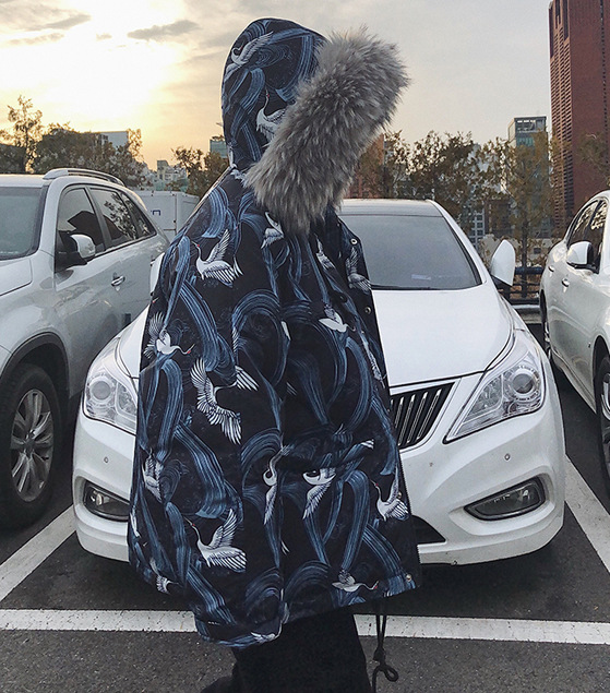 Large fur collar bread clothing