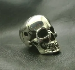 Copper Brass Polishing Skull Head DIY Pendant - White Copper - View 1
