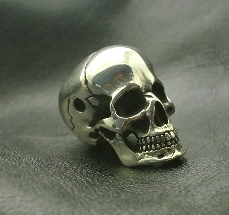 Copper Brass Polishing Skull Head DIY Pendant - White Copper
