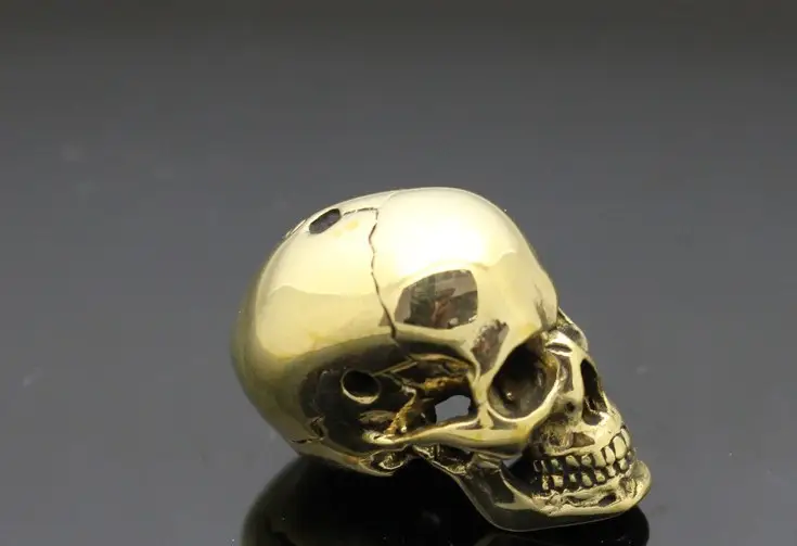 Copper Brass Polishing Skull Head DIY Pendant
