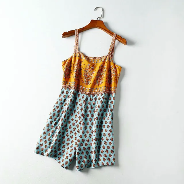 Printed slings overalls Green - Shop at LoveMi