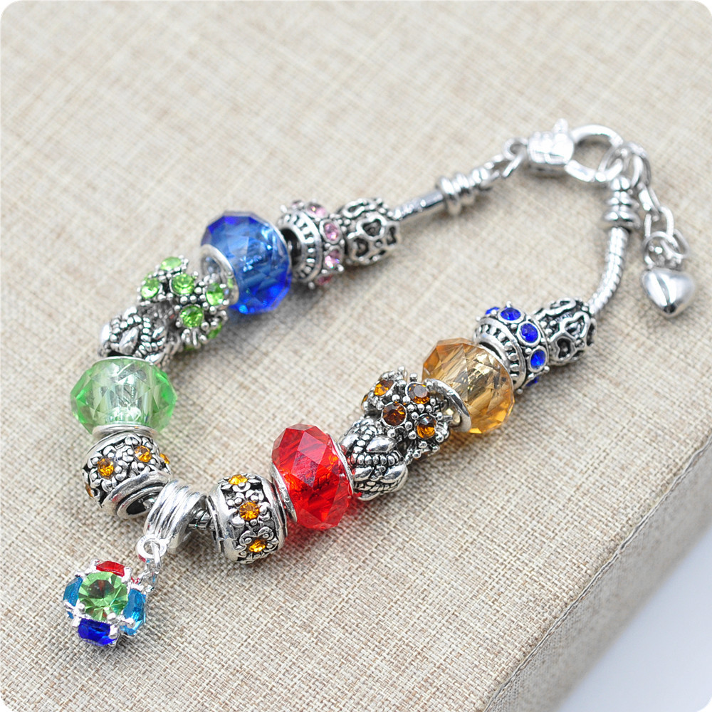 Colorful handmade beaded crystal bracelet