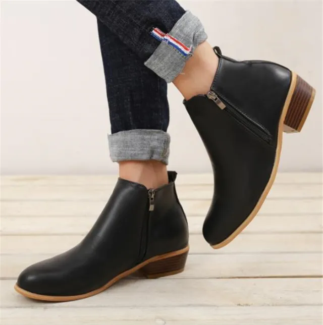 Spring Autumn New Woman Boots Low Heels Black - Shop at LoveMi