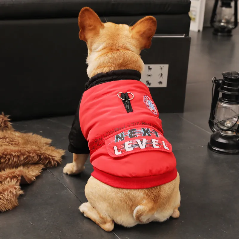 Small puppy pet autumn and winter clothes - Red