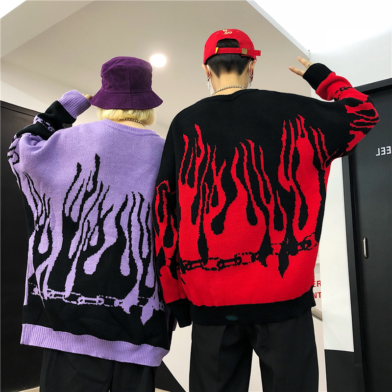Hip Hop Loose Bat Sleeve Pullover Sweater