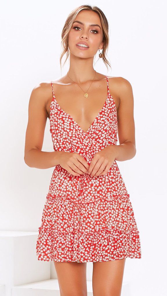 Strapless open-back floral dress