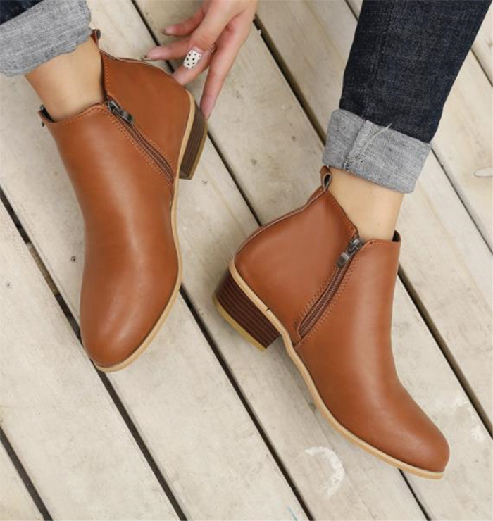 Spring Autumn New Woman Boots Low Heels