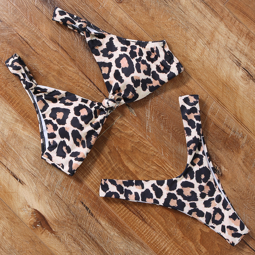 Snakeskin bikini split swimsuit