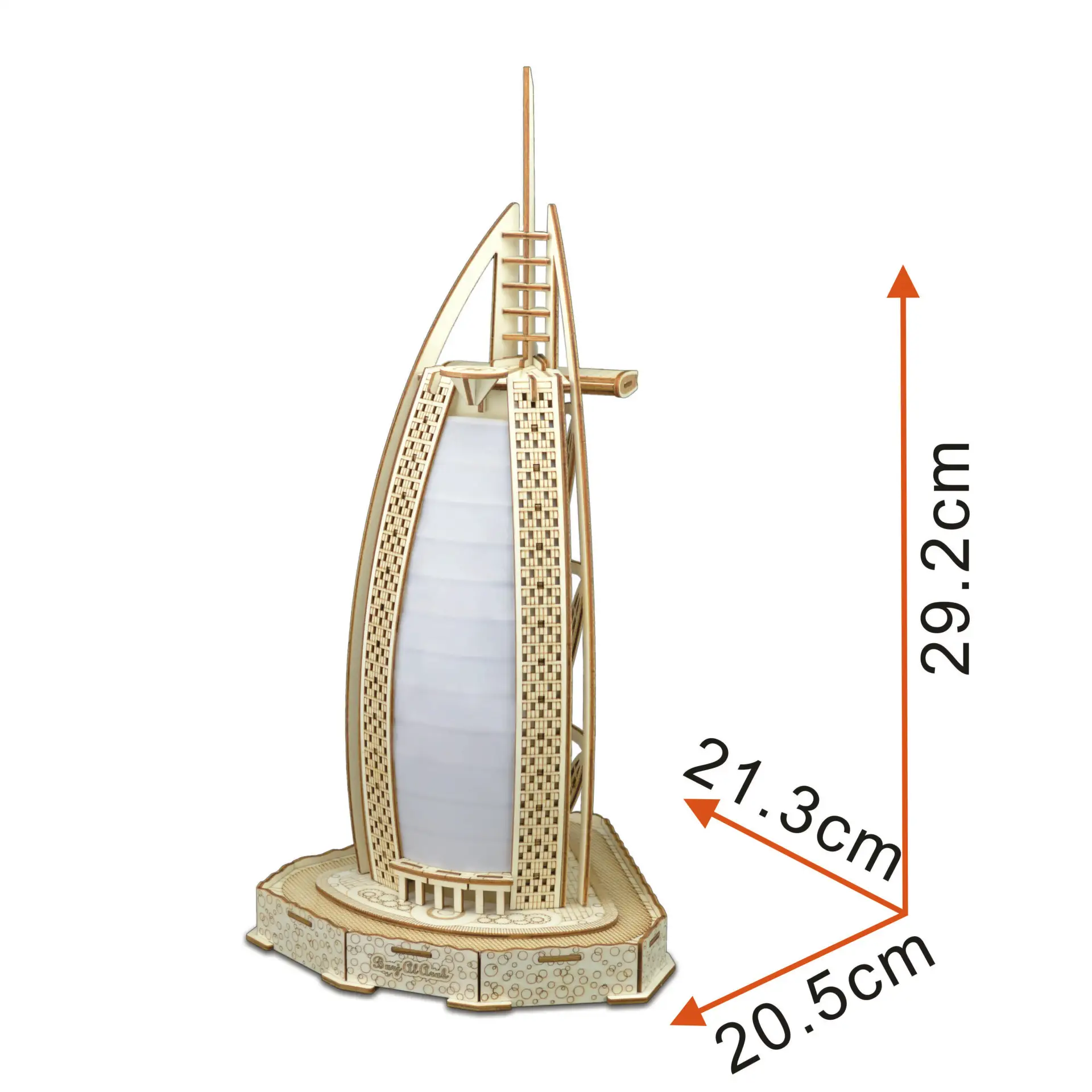 Dubai Sailing Hotel 3D Wooden Model DIY 3D Puzzle Jigsaw Laser