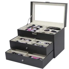 Storage pu leather display box - Black - View 1