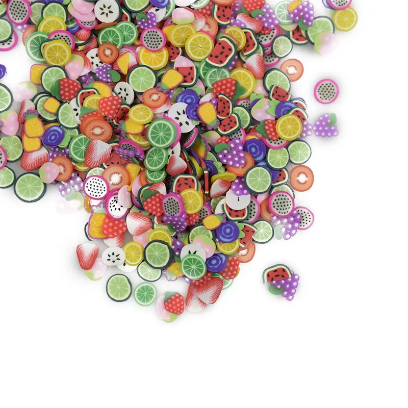 Soft Clay Fruit Slice 1000 Pieces Mixed Nail Jewelry