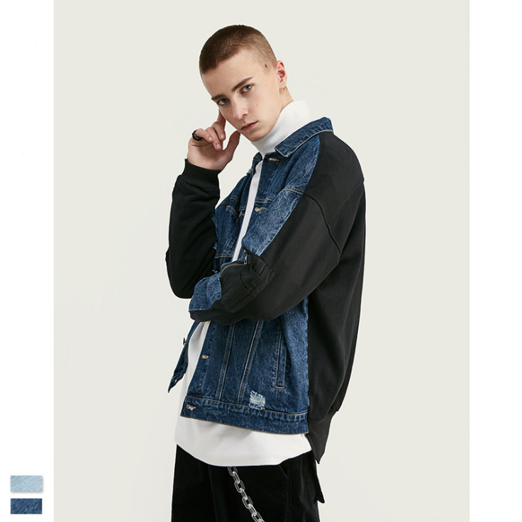 Ripped denim sweatshirt