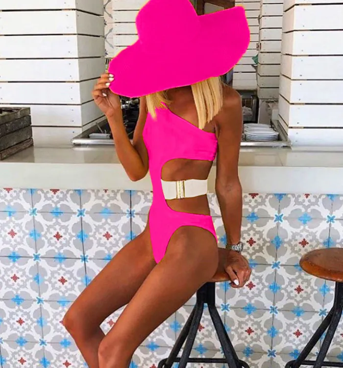 Bikini One Shoulder Sexy - Rose