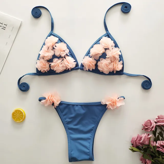 Intarsia sexy bikini Blue - Shop at LoveMi