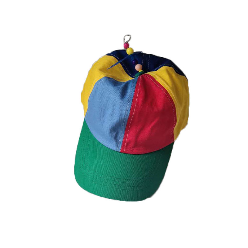 Propeller spinning bamboo dragonfly hat