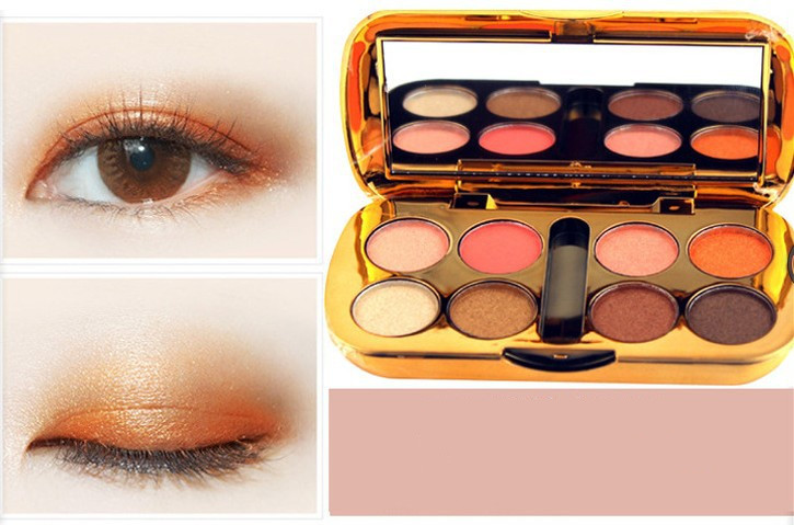 Eight color pearly eyeshadow diamond Grapefruit Pumpkin Color - Shop at LoveMi