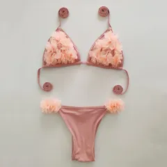 Intarsia sexy bikini - Pink - View 1