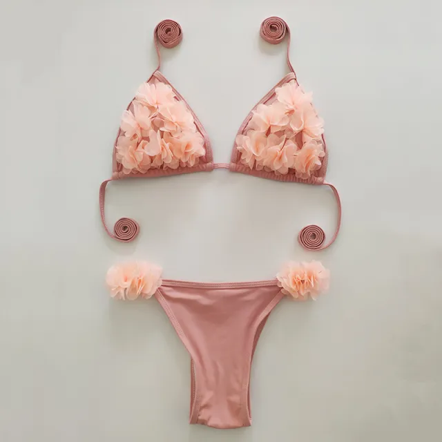 Intarsia sexy bikini Pink - Shop at LoveMi