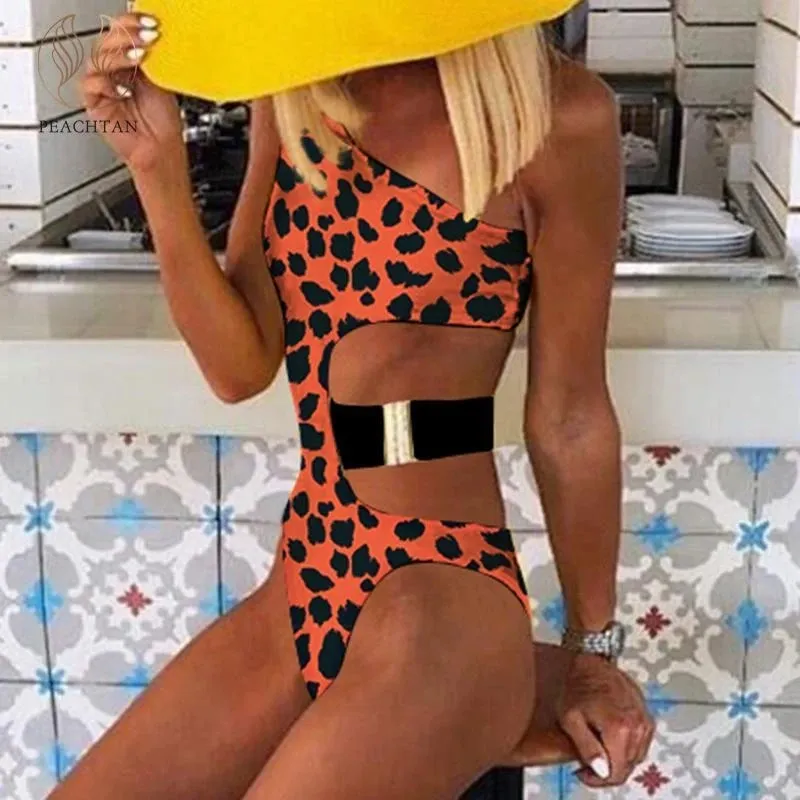 Bikini One Shoulder Sexy - Brown