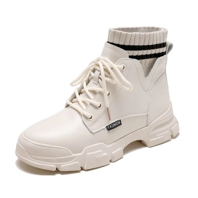 Martin boots women tide single boots short boots women White - Shop at LoveMi