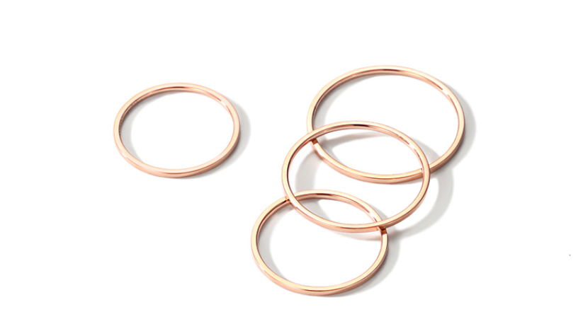 Rose gold stainless steel tail ring