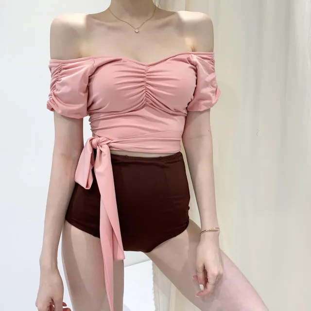 Boxer Tie Swimsuit Pink - Shop at LoveMi