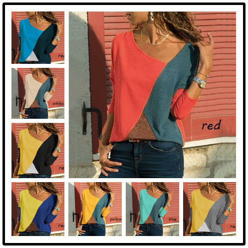 Contrast round neck T-shirt