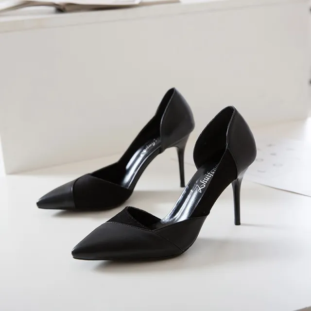 Side stitching low heels Black - Shop at LoveMi