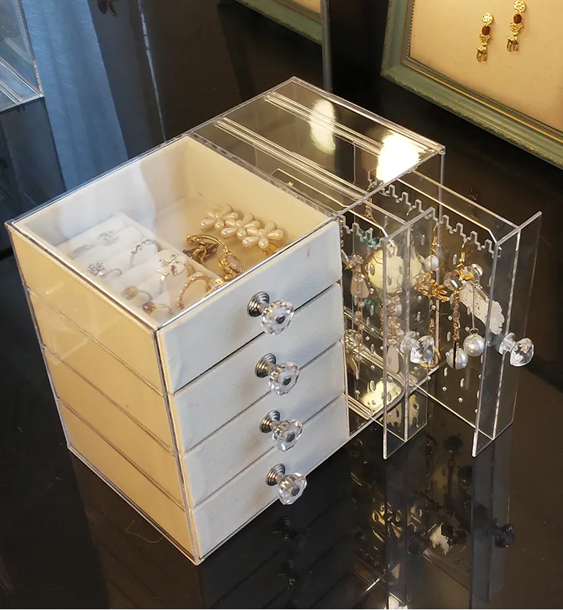 Dustproof jewelry box - Beige 3Pcs