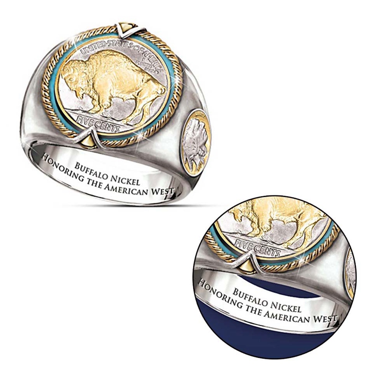 Denim Viking Pirate Two-Tone Male Ring