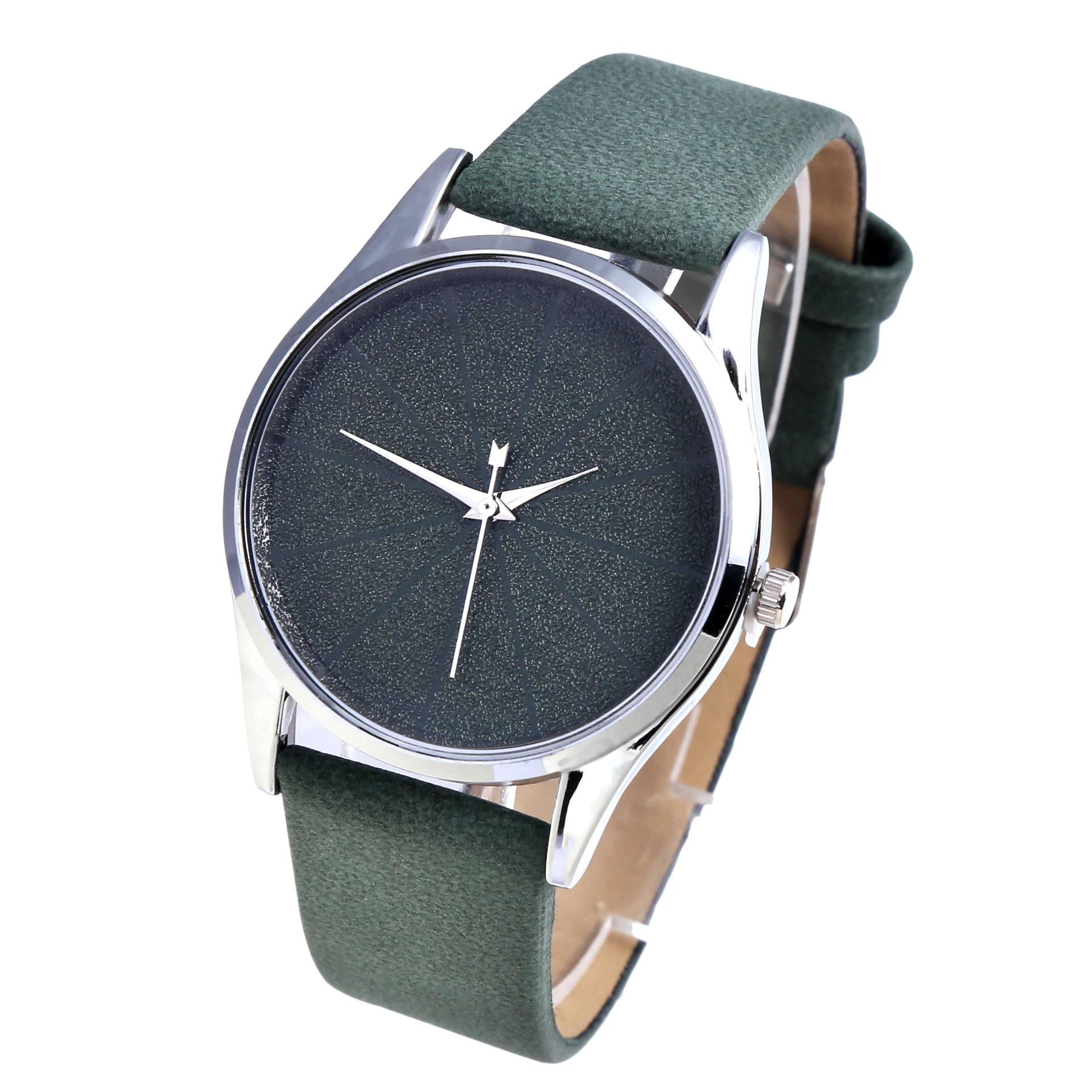 Men's Simple Cross Scale Leather Band Quartz Watch