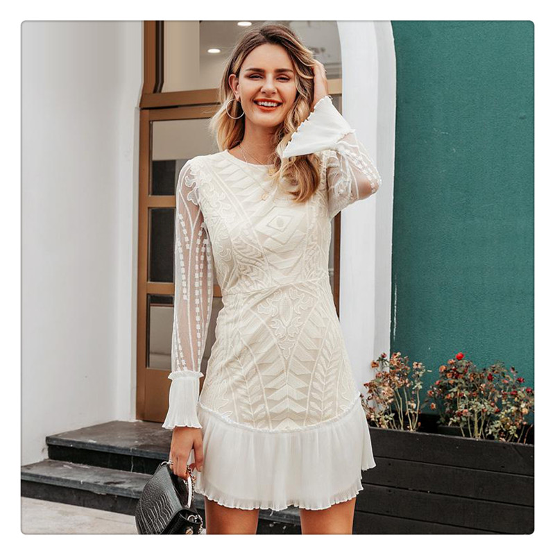 Fairy Bottoming Long Sleeve Lace Dress