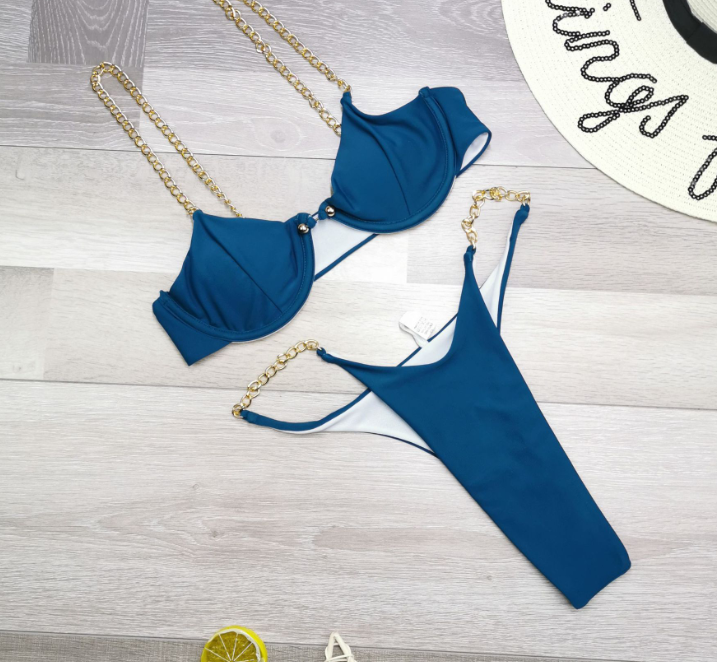 Solid Push Up Bikini Set