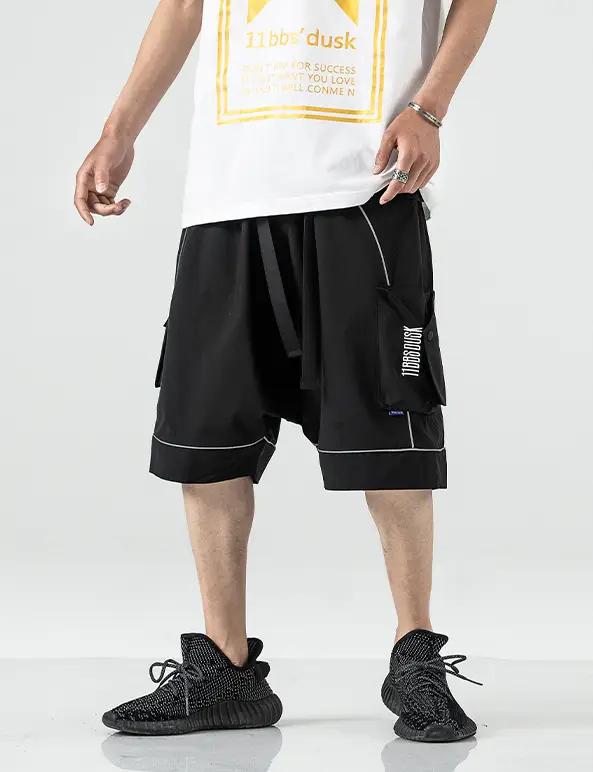 Reflective casual wide leg overalls