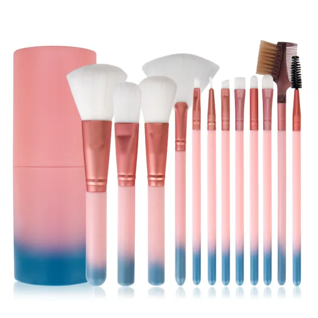 12 makeup brushes Pink - Shop at LoveMi