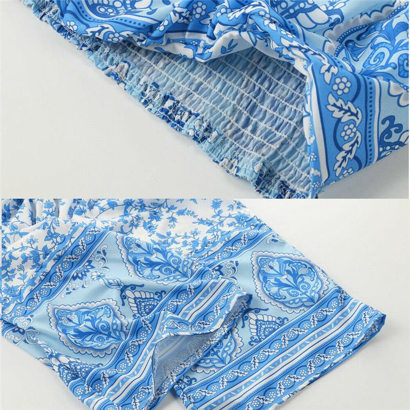 Sling wrap chest print casual set