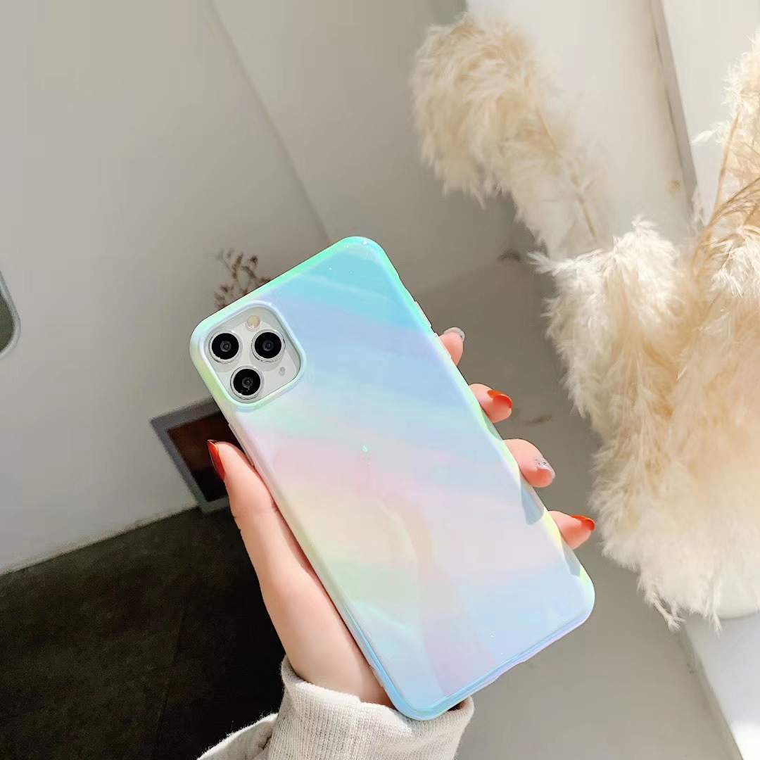 Funda para teléfono gradiente colorido simple rayo azul