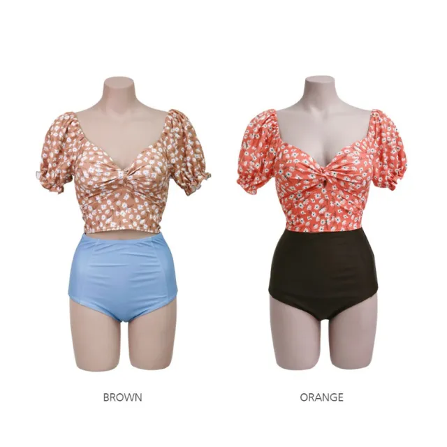 Conservative hot spring swimsuit Brown - Shop at LoveMi