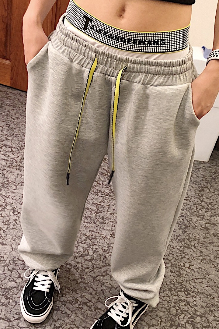 Double stitching track pants